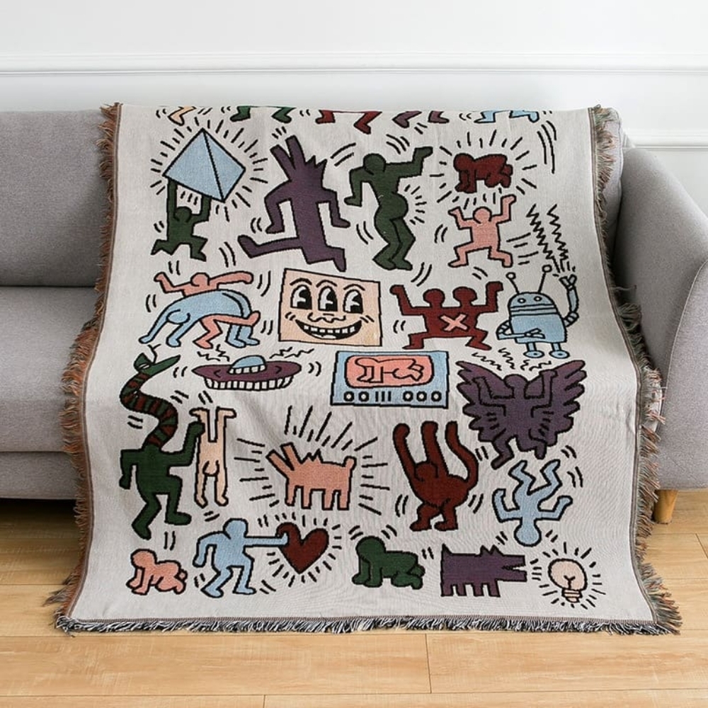 Keith Haring Stress Style Home Blanket